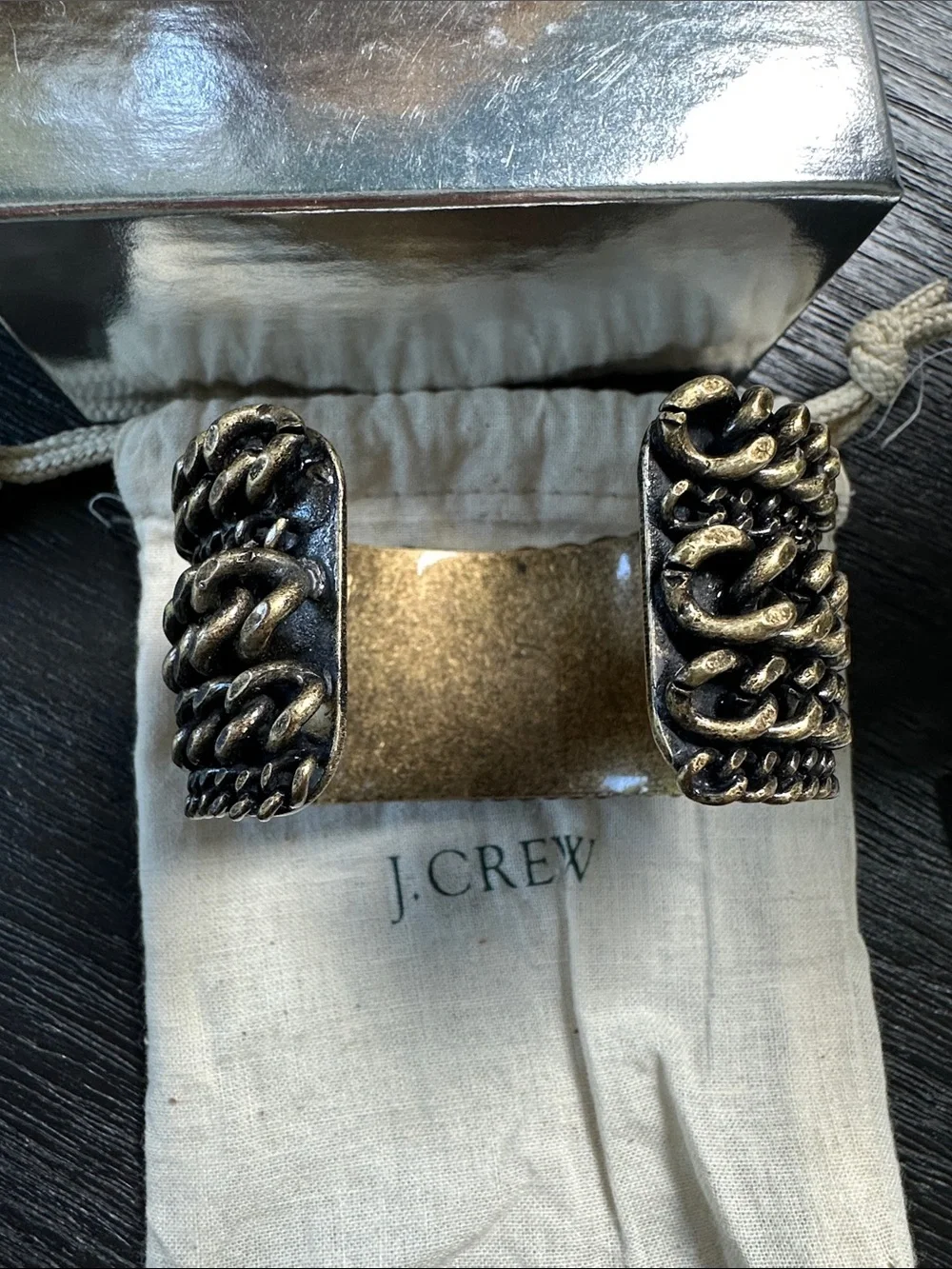 J. Crew cuff in Antique Gold Tone excellent condition.